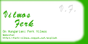 vilmos ferk business card